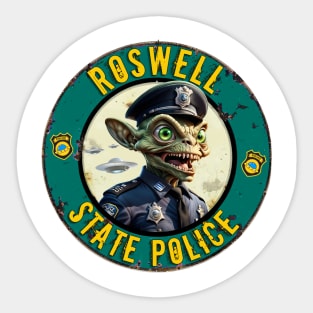 Roswell State UFO Police Department Sticker